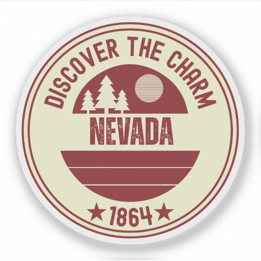 Nevada Staat - Wüste Vibes Souvenir Aufkleber (Vorderseite)