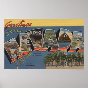 Nevada (Staats-Hauptstadt/Blume) Poster
