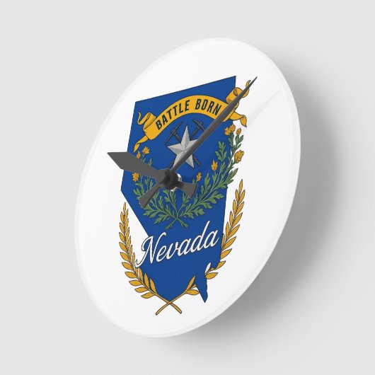 Nevada Staatsstolz Runde Wanduhr (Winkel)