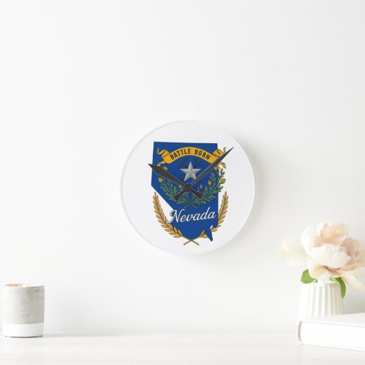 Nevada Staatsstolz Runde Wanduhr (Zuhause)