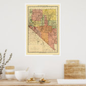 Nevada Stadt & Bahn Karte 1893 Poster (Küche)