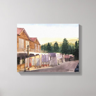NEVADA-STADT - Watercolor, eingewickelter Leinwanddruck