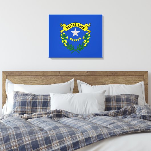 Nevada State Flag Design Leinwanddruck (Insitu (Schlafzimmer))