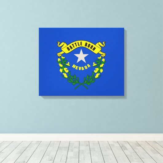 Nevada State Flag Design Leinwanddruck (Insitu (Holzboden))