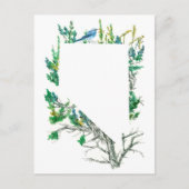 Nevada State Flower Sagebrush Mountain Bluebird Postkarte (Vorderseite)