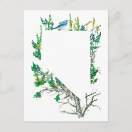 Nevada State Flower Sagebrush Mountain Bluebird Postkarte