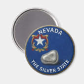 Nevada State Pride Silber-Emblem ⛏️ Magnet (Vorderseite/Rückseite)