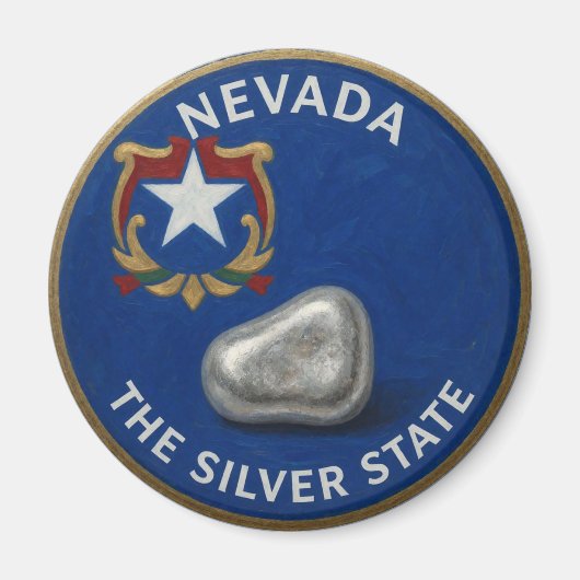 Nevada State Pride Silber-Emblem ⛏️ Magnet (Vorne)