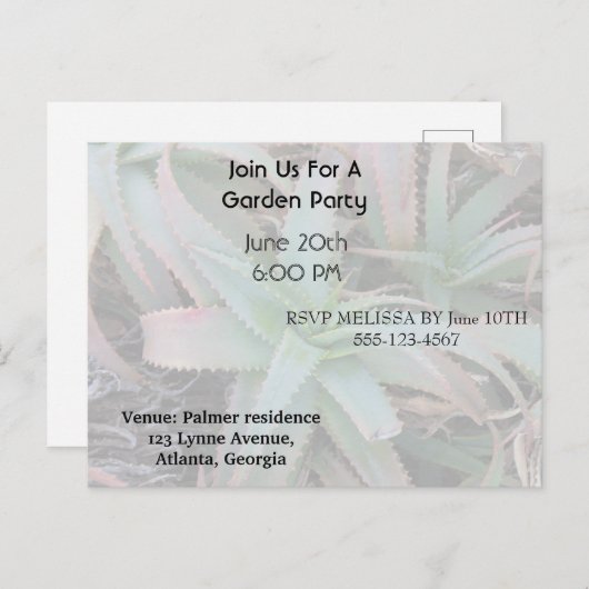 Nevada sukculi einladungspostkarte (Vorne/Hinten)