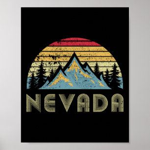 Nevada Tee - Retro Vintage Berge Natur Wandern Poster