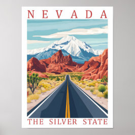 Nevada the Silver Staat USA Travel Place Poster