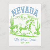 Nevada The Silver State Est. 1864 Wild Horse Postkarte (Vorderseite)