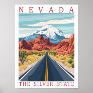 Nevada the Silver State USA Reiseziel Poster