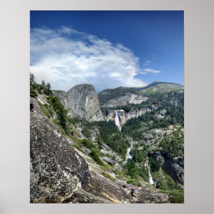 Nevada und Vernal Falls - Yosemite Poster