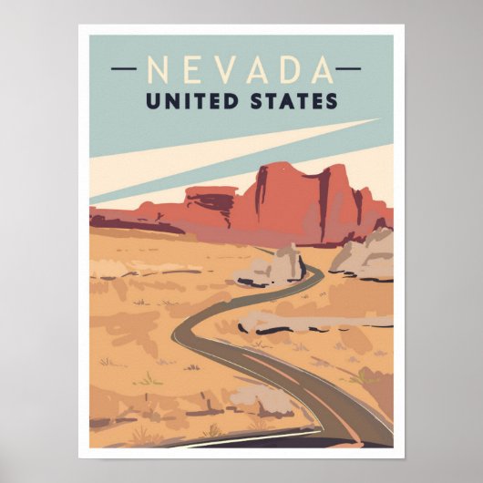 Nevada United Staaten Vintage Travel Illustration Poster (Vorne)
