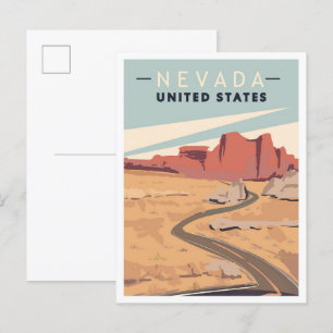 Nevada United Staaten Vintage Travel Illustration Postkarte