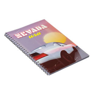 Nevada USA Setting Sun Sports Car Notizblock