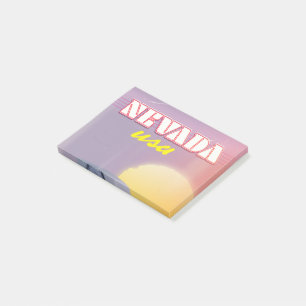 Nevada USA Setting Sun Sports Car Post-it Klebezettel