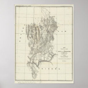 Nevada, Utah und Arizona-Karte Poster