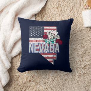 Nevada Vereinigte Staaten Retro-Karte Vintage USA Kissen