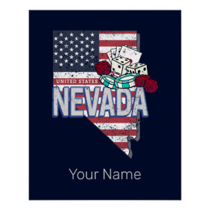 Nevada Vereinigte Staaten Retro-Karte Vintage USA Poster