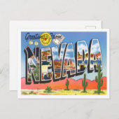 Nevada Vintag Big Letters Postcard Postkarte (Vorne/Hinten)