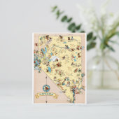 Nevada Vintag Funny Map Postkarte (Stehend Vorderseite)