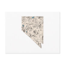 Nevada Vintag Picture Map Staat Chart