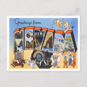 Nevada Vintage Große Buchstaben Postkarte
