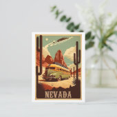 Nevada Vintage Travel Art Collection Postkarte (Stehend Vorderseite)
