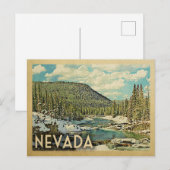 Nevada Vintage Wandern Snowy Winter Natur Postkarte (Vorne/Hinten)
