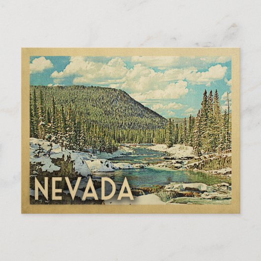 Nevada Vintage Wandern Snowy Winter Natur Postkarte (Vorderseite)