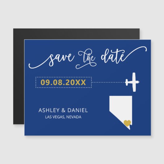 Nevada Wedding Save the Date Card, Karte (Vorne/Hinten)
