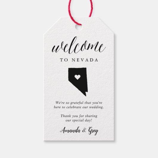 Nevada Wedding Welcome Geschenkanhänger (Vorderseite)