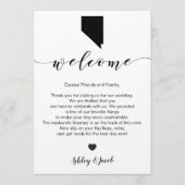 Nevada Wedding Welcome Letter & Itinerary Card Programm (Vorderseite)