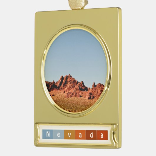 Nevada Wüste Banner-Ornament Gold (Links)