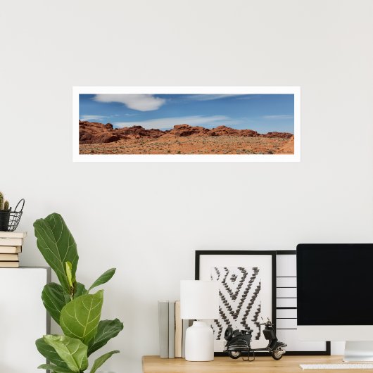 Nevada Wüste Skyline Panorama Poster (Heimbüro)