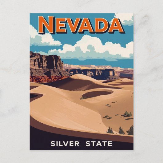 Nevada-Wüstenlandschaft Postkarte (Vorderseite)