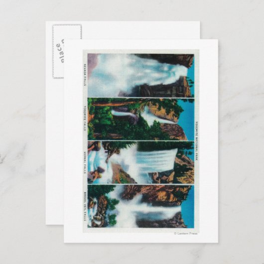 Nevada, Yosemite, Vernal und Bridal Veil Falls Postkarte (Vorne/Hinten)