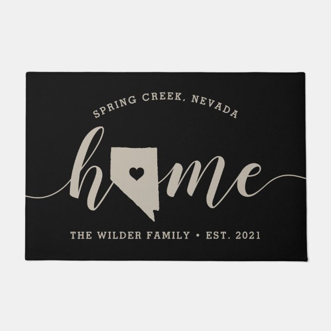 Nevada Zuhause Staat Personalisiert Fußmatte (Vorderseite)