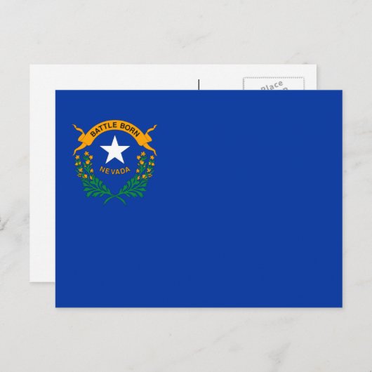 Nevadan Flag, Flagge Nevadas Postkarte (Vorne/Hinten)