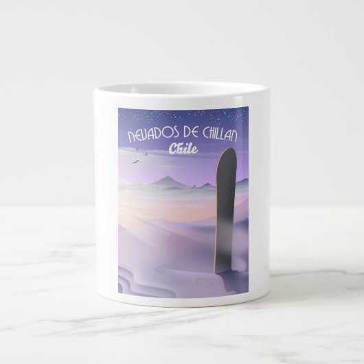 Nevados de Chillan, Chile Snowboarder Poster. Jumbo-Tasse (Vorderseite)