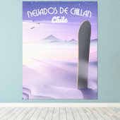Nevados de Chillan, Chile Snowboarder Poster. Leinwanddruck (Insitu (Holzboden))