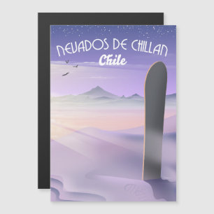Nevados de Chillan, Chile Snowboardposter. Magnetkarte