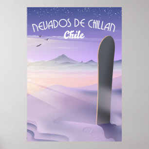 Nevados de Chillan, Chile Snowboardposter. Poster
