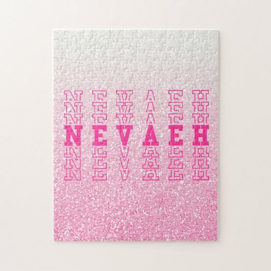 Nevaea Niedlich Pink Custom Girly Name Puzzle (Vertikal)