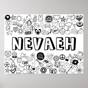 'NEVAEH' Color-it-Yourself-Kontur Poster