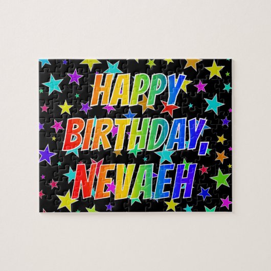 "NEVAEH" First Name, Fun "HAPPY BIRTHDAY" Puzzle (Horizontal)