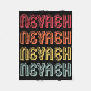 Nevaeh Geschenk Name Personalisiert Retro Vintage Fleecedecke