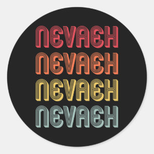 Nevaeh Gift Name Personalisiert Retro Vintag 80er Runder Aufkleber